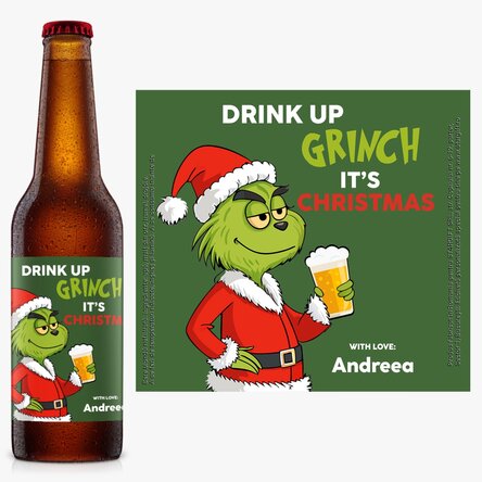 Bière personnalisée avec un texte - Le Grinch