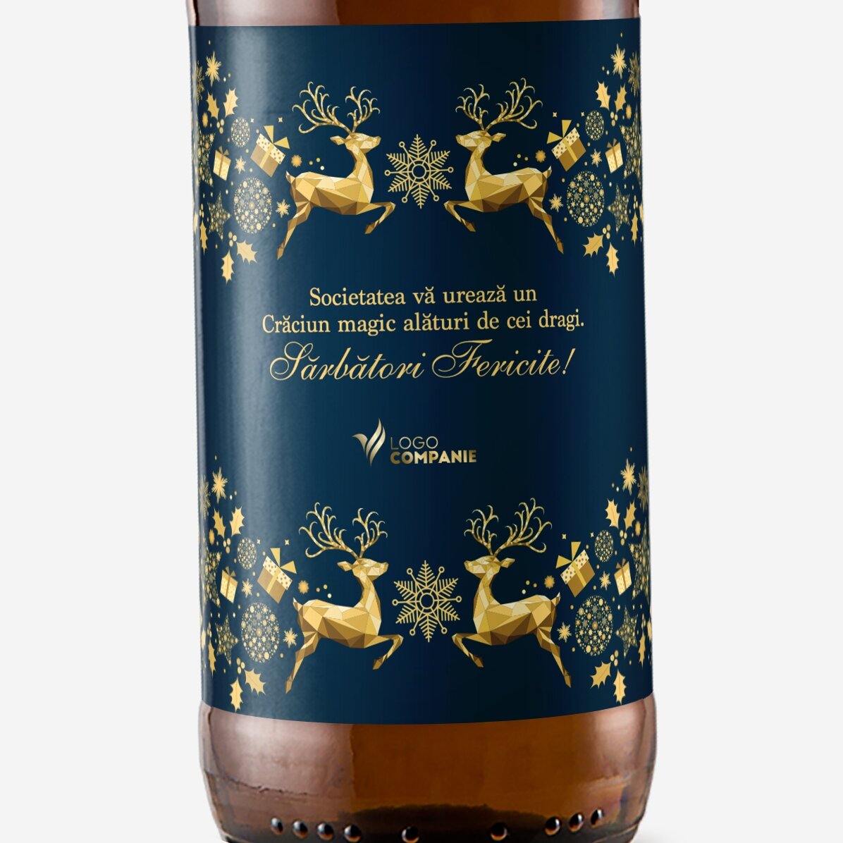 Bière personnalisée avec texte et logo - Histoire de Noël