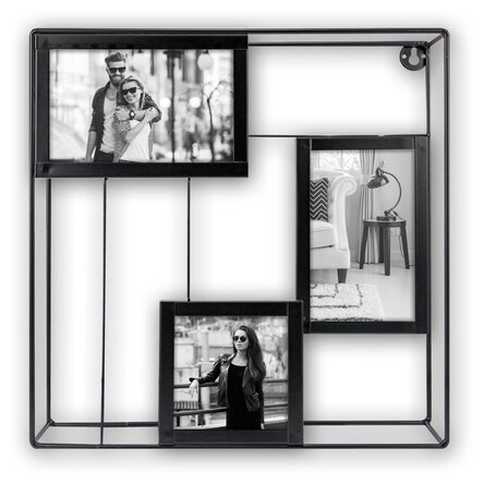 Metal frame with three photos - 30x30 cm