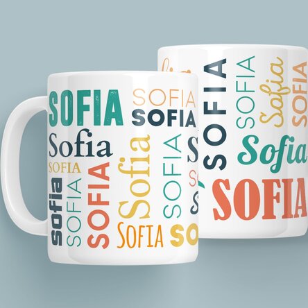 Personalised mug with your first name
