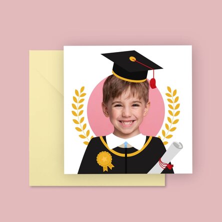 Carte carrée personnalisée avec une photo - Remise des diplômes