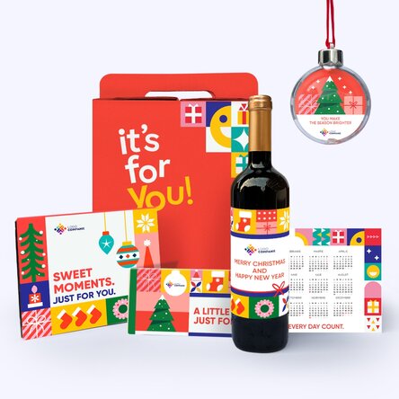Coffret cadeau « Christmas Joy » contenant des produits personnalisés avec votre logo