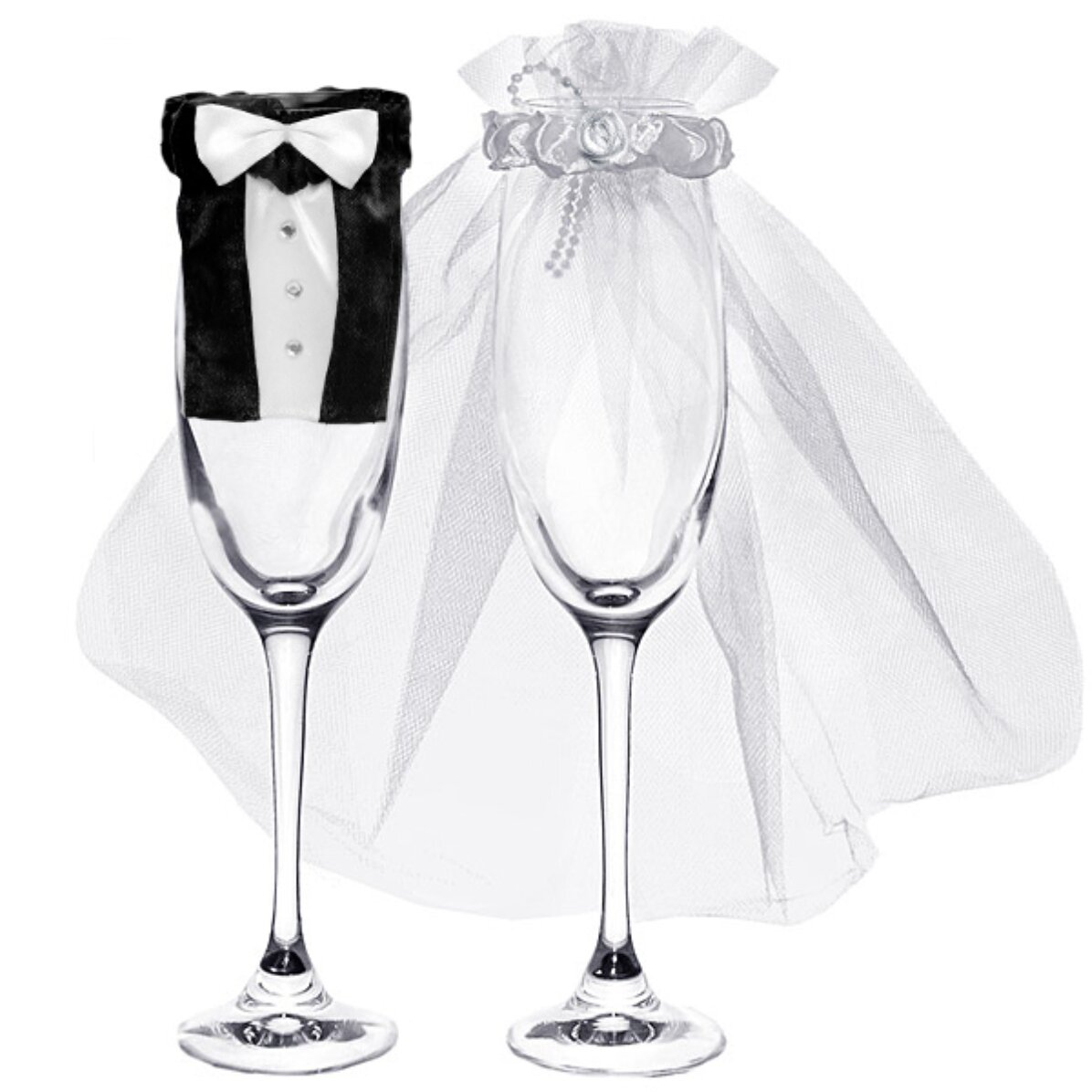 Décoration des verres des mariés