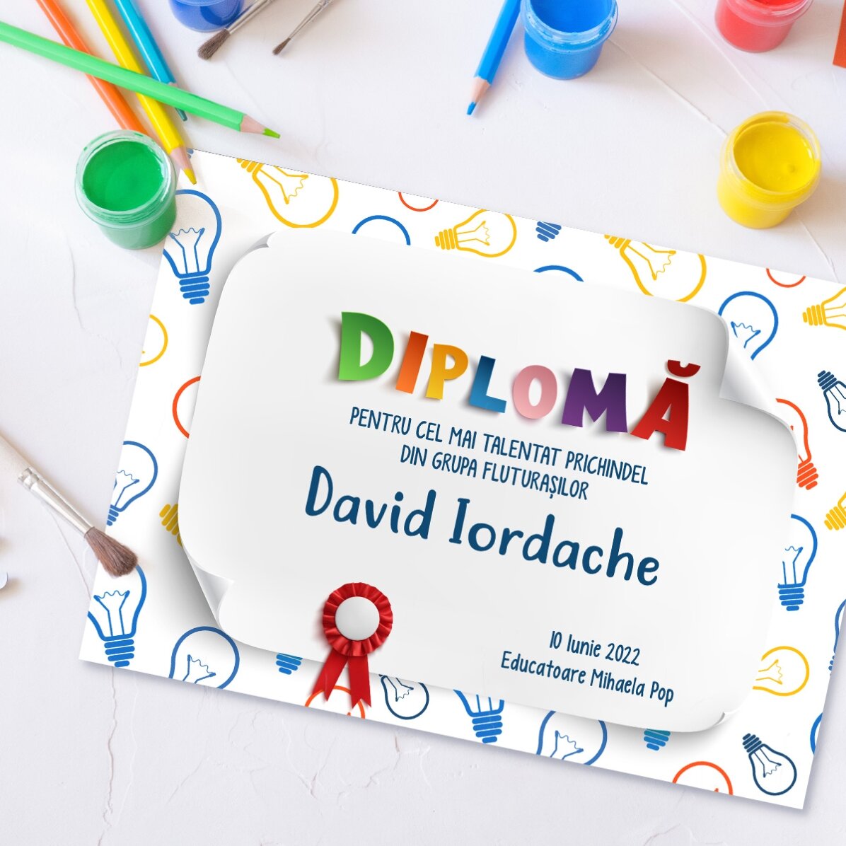Diplôme personnalisé avec texte