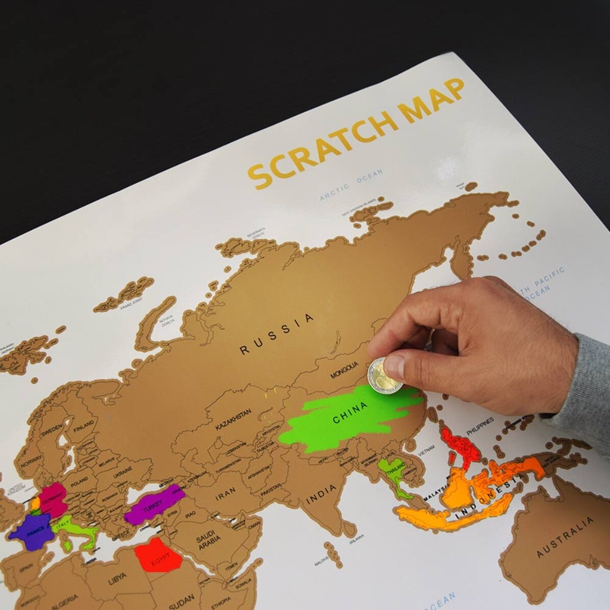 Carte du monde à gratter