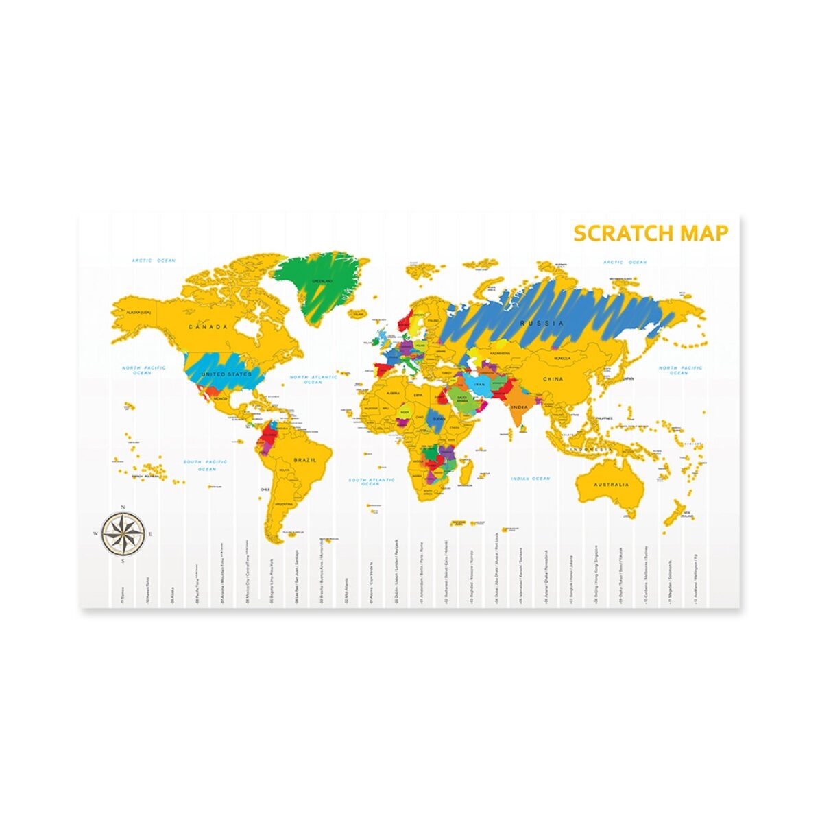 Carte du monde à gratter
