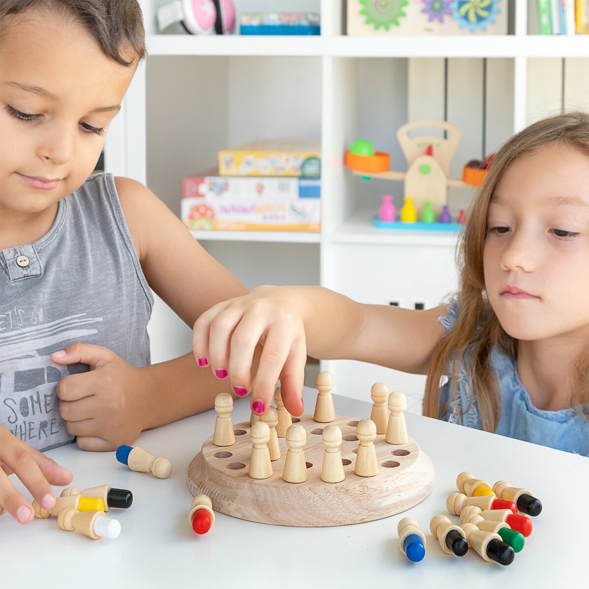 Jeu de mémoire « Échecs » en bois