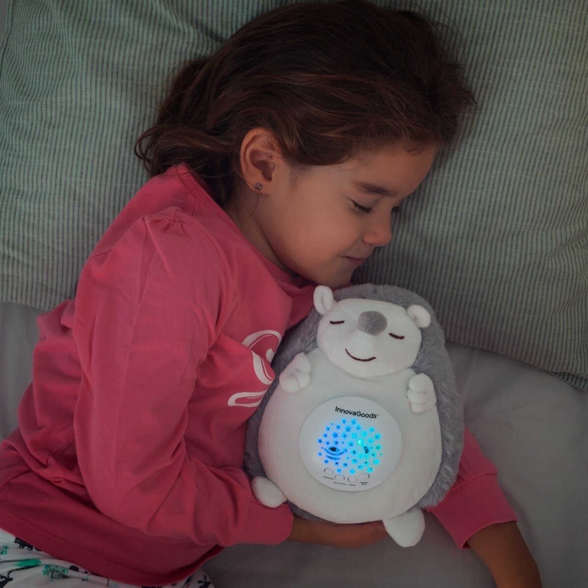 Peluche hérisson avec projecteur de lumières et de sons