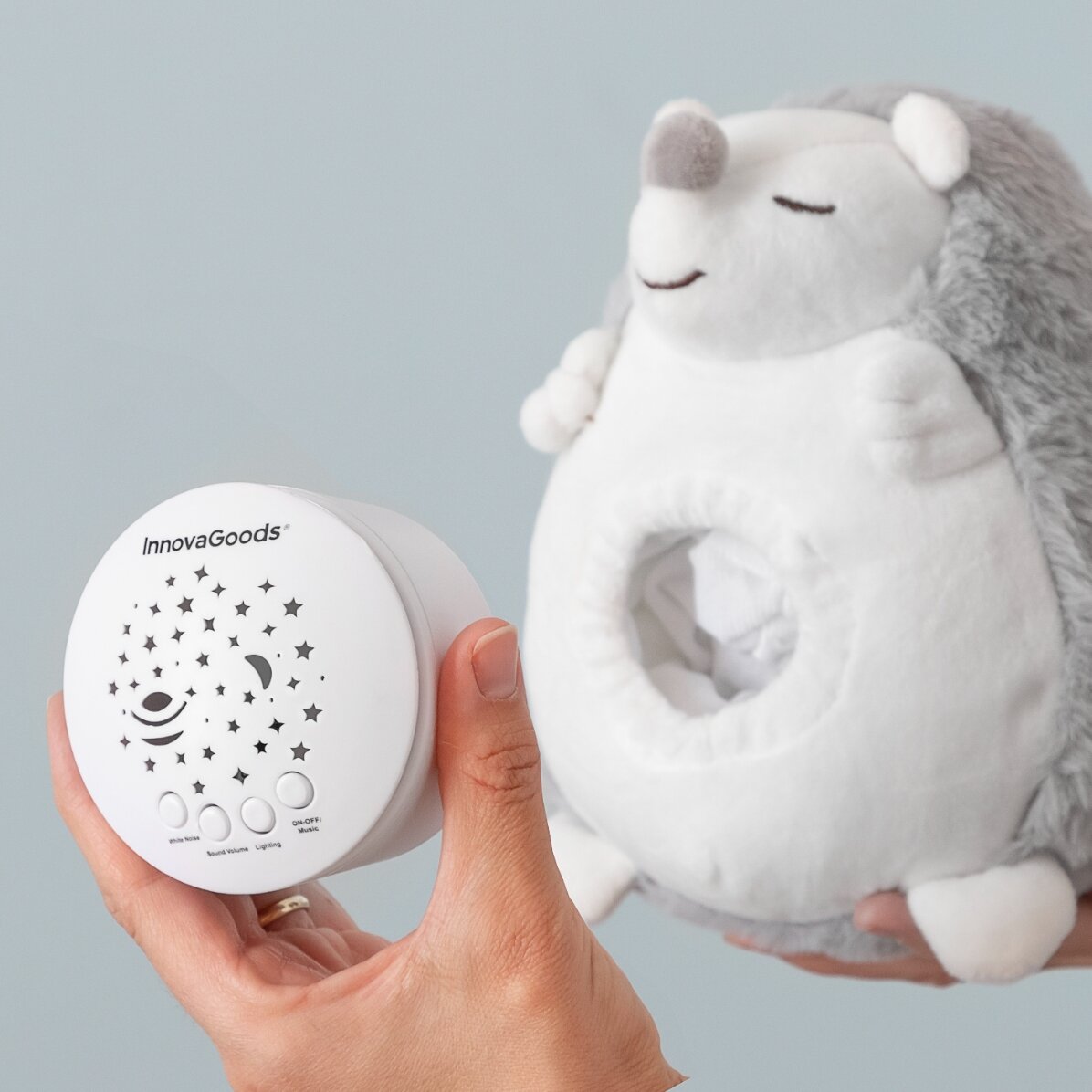 Peluche hérisson avec projecteur de lumières et de sons