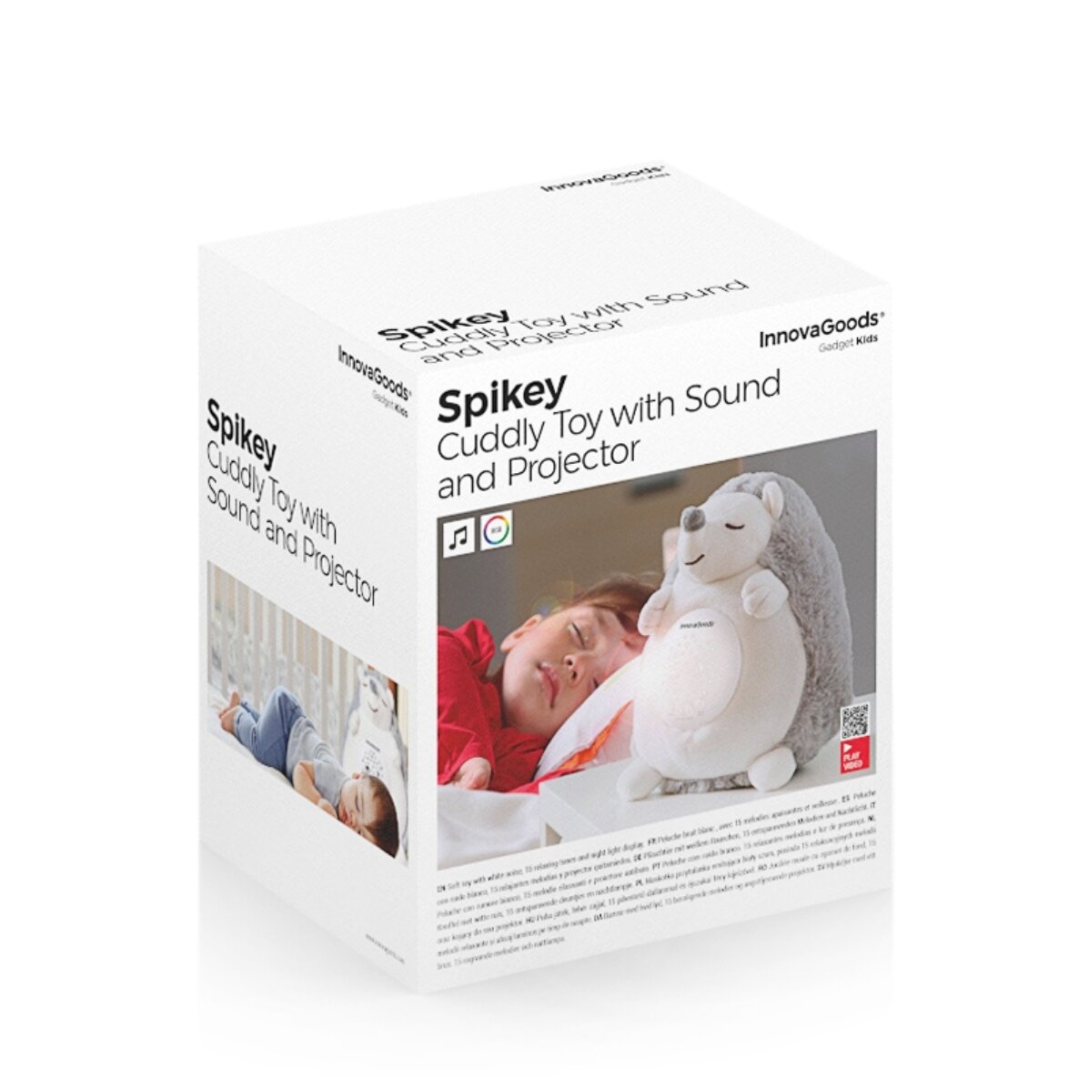Peluche hérisson avec projecteur de lumières et de sons