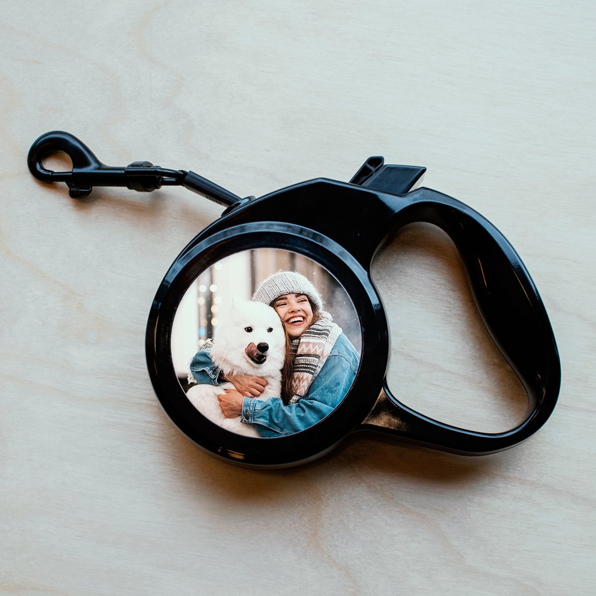 Laisse pour chien personnalisée avec deux photos