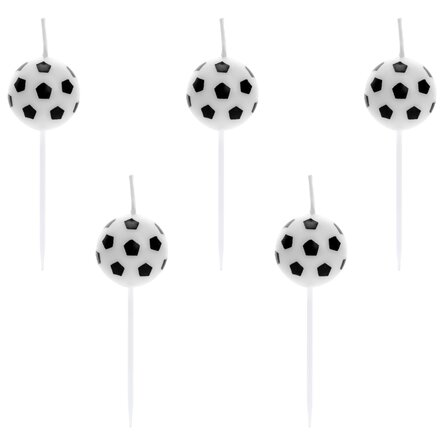 Bougies pour gâteau - 6 ballons de football