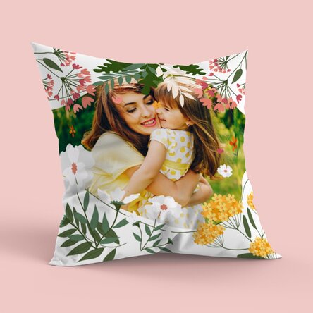 Personalised cushion with photo, large size - Hello spring