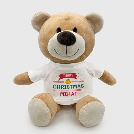Personalised teddy bear with name - Merry Christmas