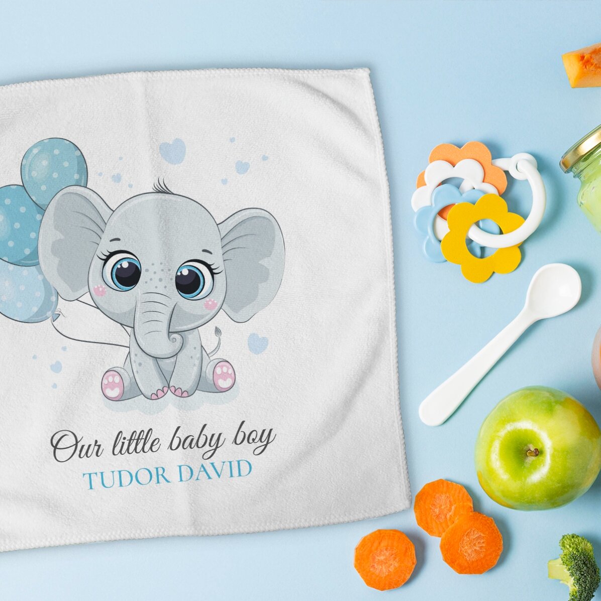 Serviette personnalisée avec prénom - Bébé garçon
