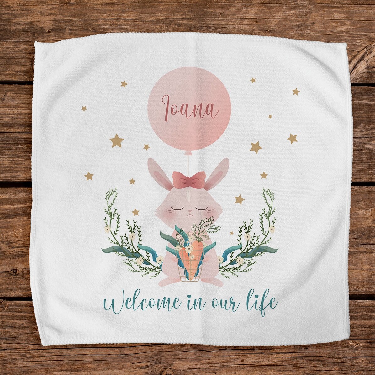 Serviette personnalisée avec un prénom - Welcome, babygirl