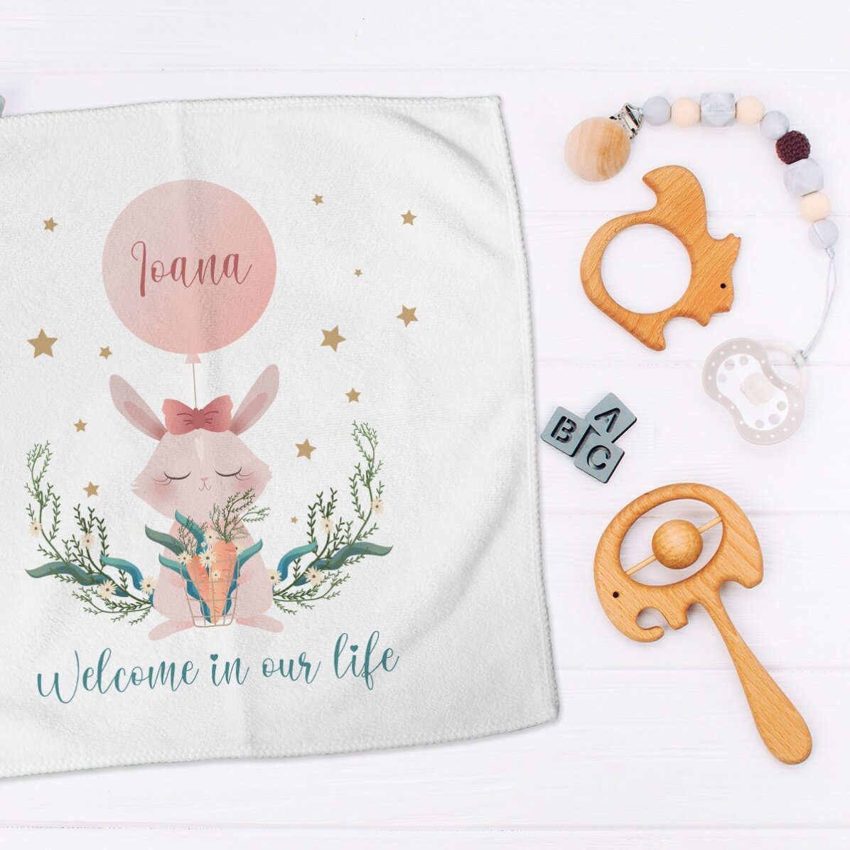 Serviette personnalisée avec un prénom - Welcome, babygirl