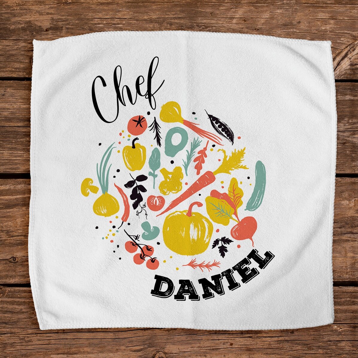 Serviette personnalisée avec inscription - Chef