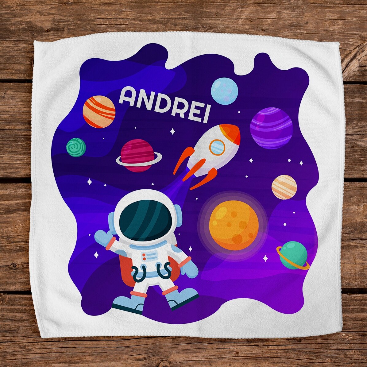 Serviette personnalisée avec texte - Space