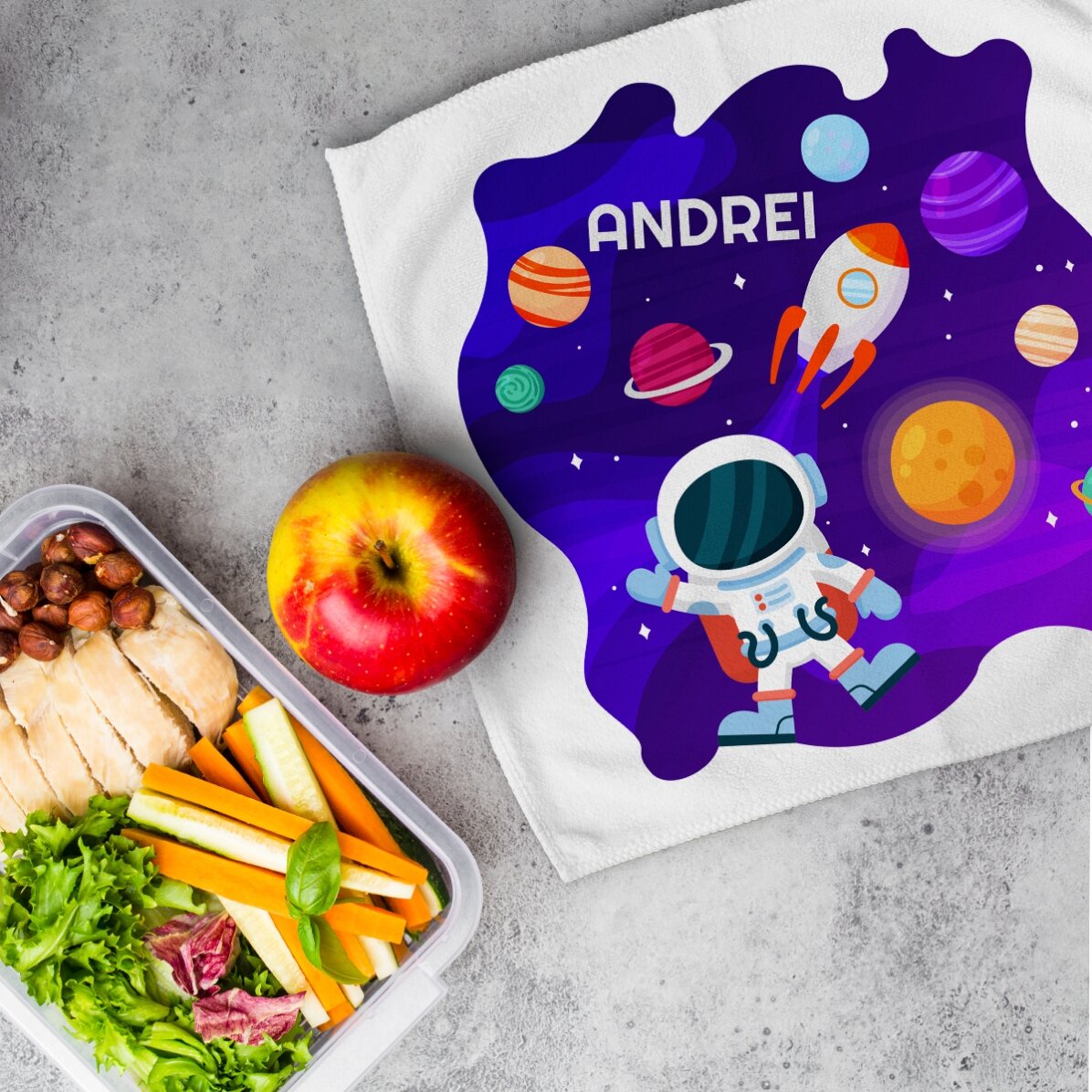 Serviette personnalisée avec texte - Space