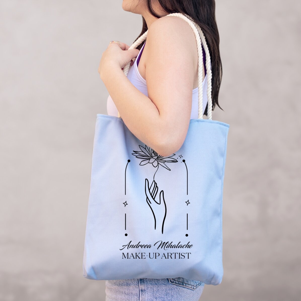 Sac personnalisé avec inscription - Motif floral