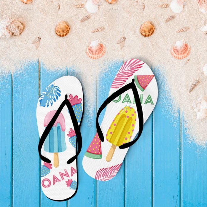 Tongs personnalisées avec prénom - Tropical