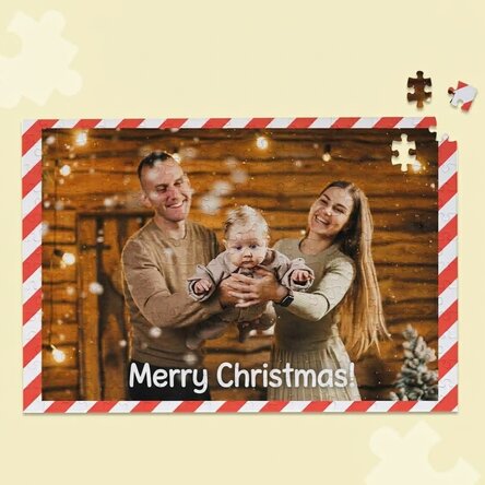 Personalised puzzle with a 40x28.5 cm photo - Merry Christmas