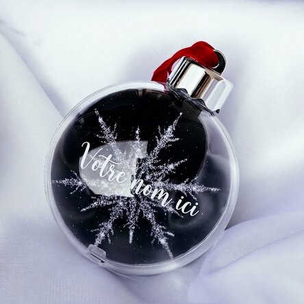 Boule de Noël personnalisée avec votre nom - Silver Snowflake