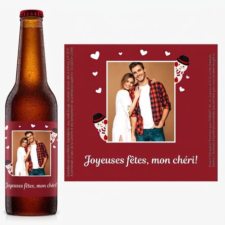 Bière personnalisée avec photo et texte - Noël