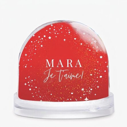 Globe de bureau personnalisé avec photo et texte - Je t'aime !