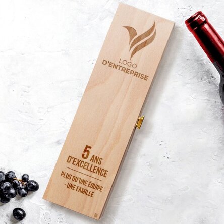 Coffret de vin avec logo et message