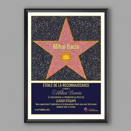 Tableau personnalisé avec logo et texte - L'étoile de la reconnaissance