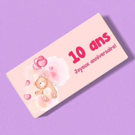 Chocolat personnalisé avec un message pour les enfants - L'ourson