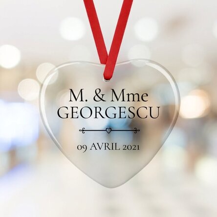 Décoration en forme de cœur personnalisée avec inscription - Mr & Mrs