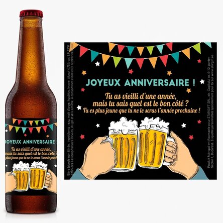 Bière personnalisée avec un message amusant - Joyeux anniversaire