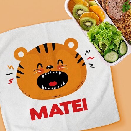 Serviette personnalisée avec inscription pour enfants - Tigre
