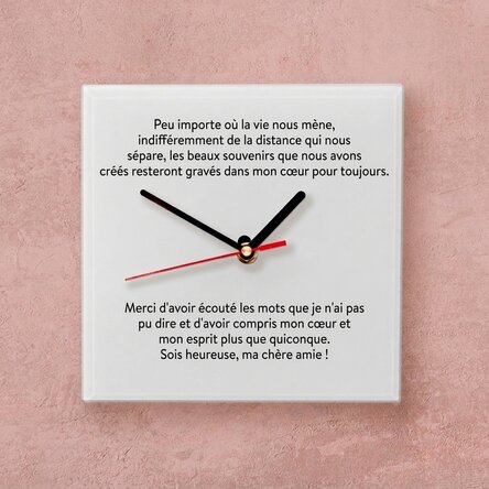 Montre carrée personnalisée avec un message