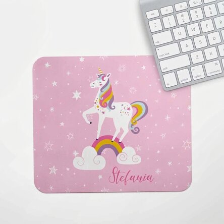 Tapis de souris personnalisé avec texte - Licorne