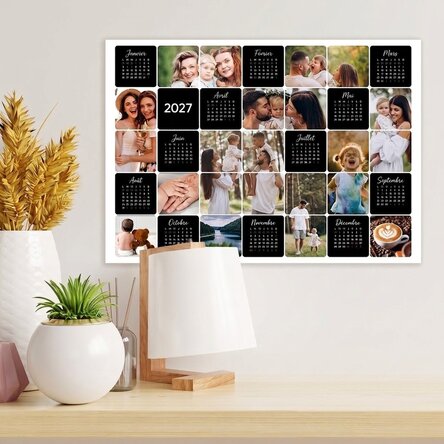 Affiche-calendrier personnalisée avec 12 photos