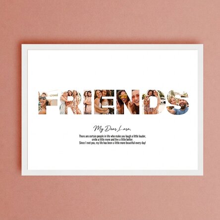 Tableau paysage personnalisé avec 7 photos et un texte - FRIENDS