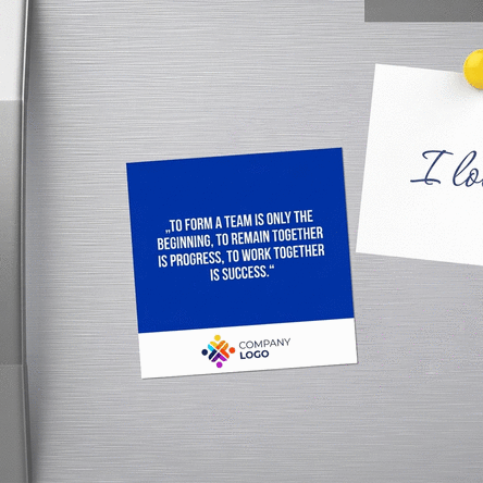 10x10 magnet customised with logo and text