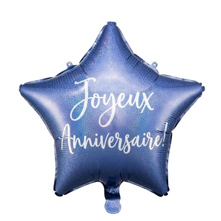 Ballon - étoile bleue « Happy Birthday »