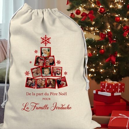 Sac cadeau personnalisé avec un collage de photos et un message