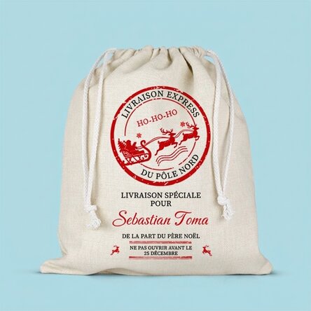 Petit sac cadeau moyen personnalisé avec un prénom - Livraison spéciale