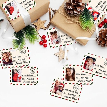 Lot de 8 autocollants personnalisés (étiquettes adhésives) - Avec toute mon affection, le Père Noël
