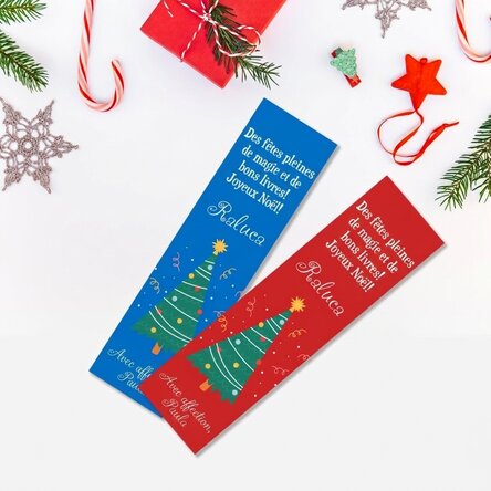 Marque-page personnalisé avec texte - Sapin de Noël