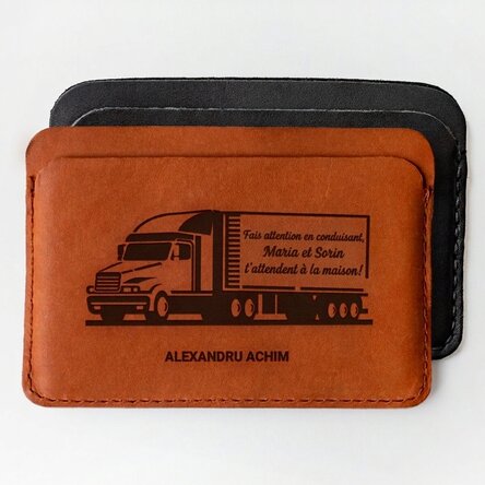 Portefeuille en cuir personnalisé avec inscription pour les conducteurs