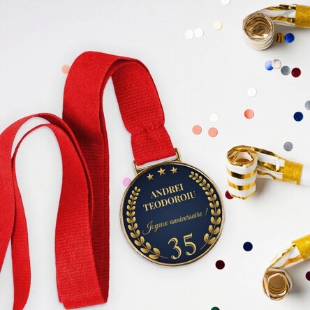 Médaille personnalisée avec inscription - Anniversaire