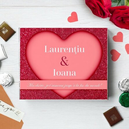 Boîte de bonbons personnalisée avec un message pour un couple - Sweet love