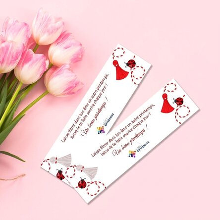 Marque-page personnalisé avec logo et message